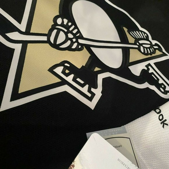 REEBOK PITTSBURGH PENGUINS Black PREMIER JERSEY Size S,M,L,XL,2X NEW w TAGS - Picture 2 of 2